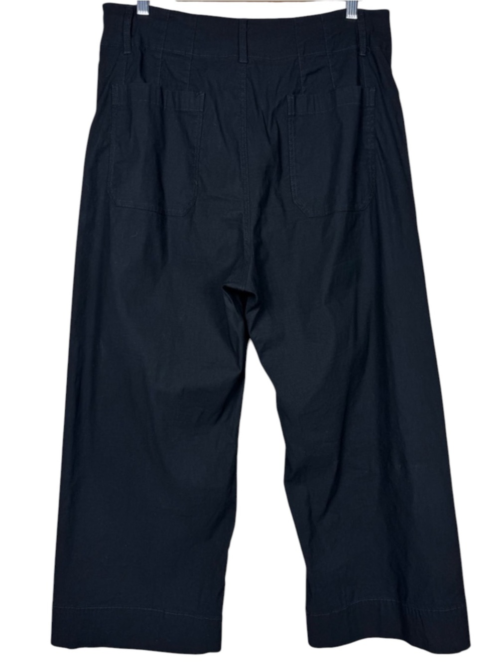 MAEVE “The Colette” Cropped Wide Leg Cotton Blend Pants in Black Size - Picture 5 of 7